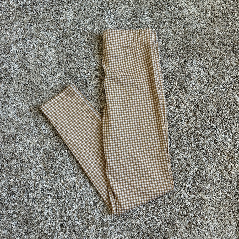 Checkered mustard pants